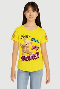 Girls Sequin Dont Ruin My Mood Graphic Tee