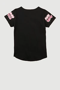 Girls Sequin Girl Boss Graphic Tee, Black, Size 7-8