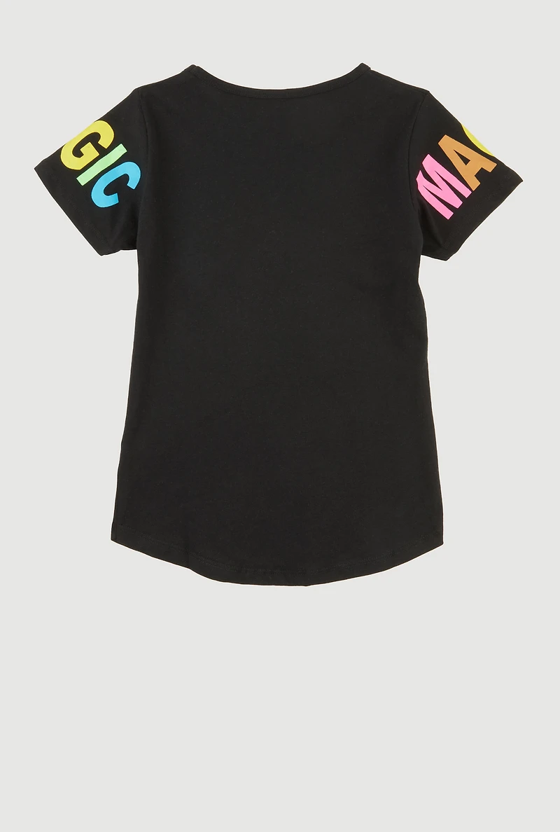 Girls Sequin Black Girl Magic Tee