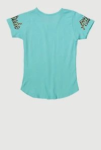Girls Sequin Attitude Graphic Tee, 7-8
