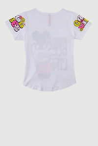 Girls Sequin Living My Blessed Life Graphic Tee, White, Size 10-12