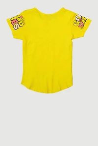 Girls Sequin Living My Blessed Life Graphic Tee, Yellow, Size 7-8