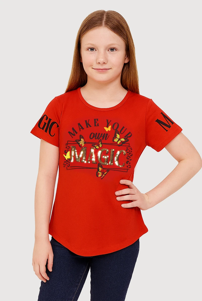 Girls Sequin Magic Graphic Tee