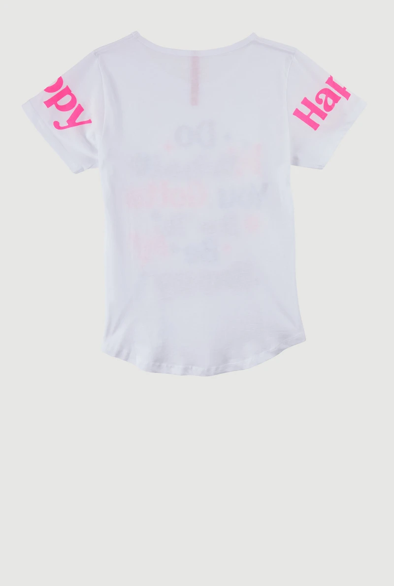 Girls Sequin What You Gotta Do Graphic Tee, White, Size 14-16