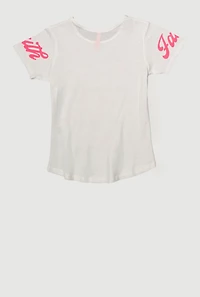 Girls Sequin Faith Hope Love Graphic Tee, White, Size 10-12