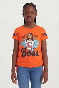 Girls Be Your Own Boss Ruched T-Shirt