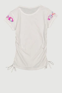 Girls Side Ruched Always God Graphic Tee