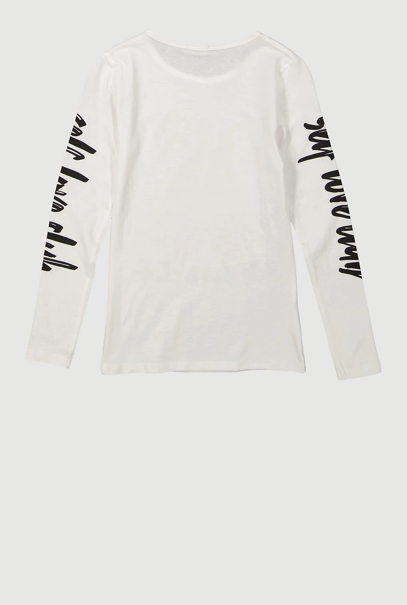 Girls Self Love Club Graphic Tee, White, Size 7-8