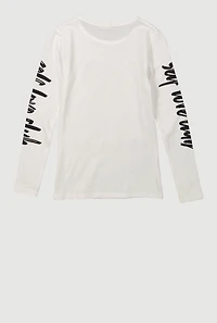 Girls Self Love Club Graphic Tee, White, Size 7-8