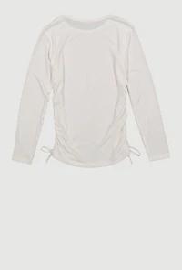 Girls Ribbed Knit Long Sleeve Top with Perfume Necklace