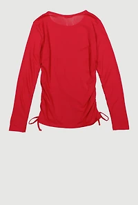 Girls Ribbed Knit Long Sleeve Top with Perfume Necklace