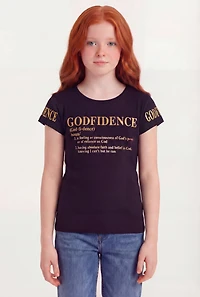 Girls Godfidence Foil Screen Graphic Tee