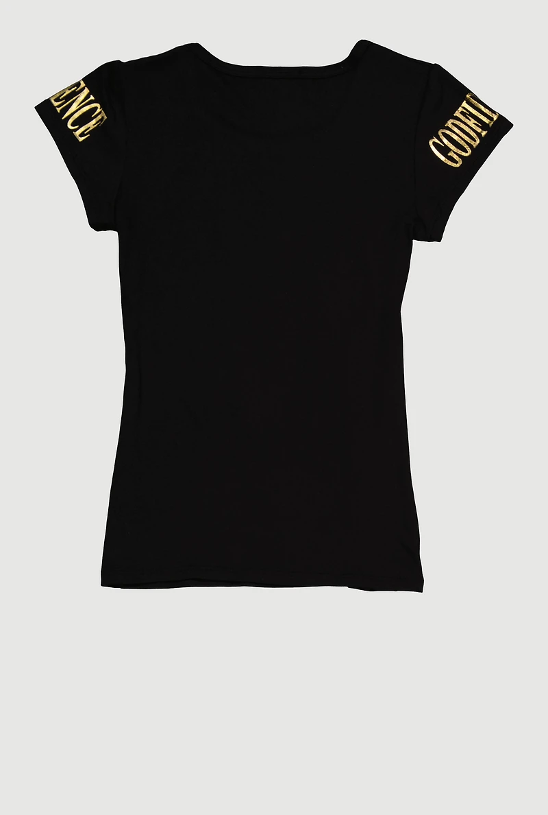 Girls Godfidence Foil Screen Graphic Tee