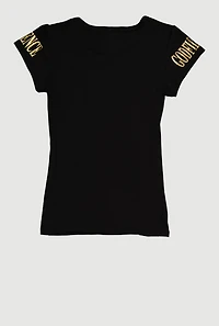 Girls Godfidence Foil Screen Graphic Tee