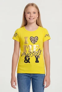 Girls Foil Screen I Love Me Myself and Graphic Tee