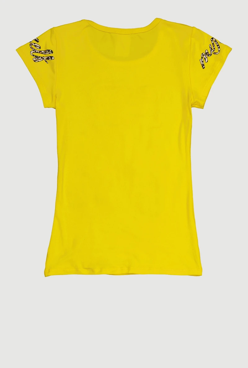 Girls Foil Screen I Love Me Myself and Graphic Tee