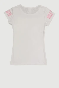 Girls Self Love Bow Graphic Tee