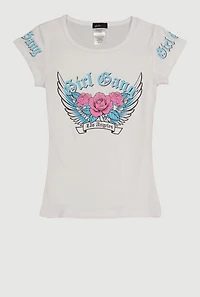 Girls Los Angeles Girl Gang Rose Graphic Tee