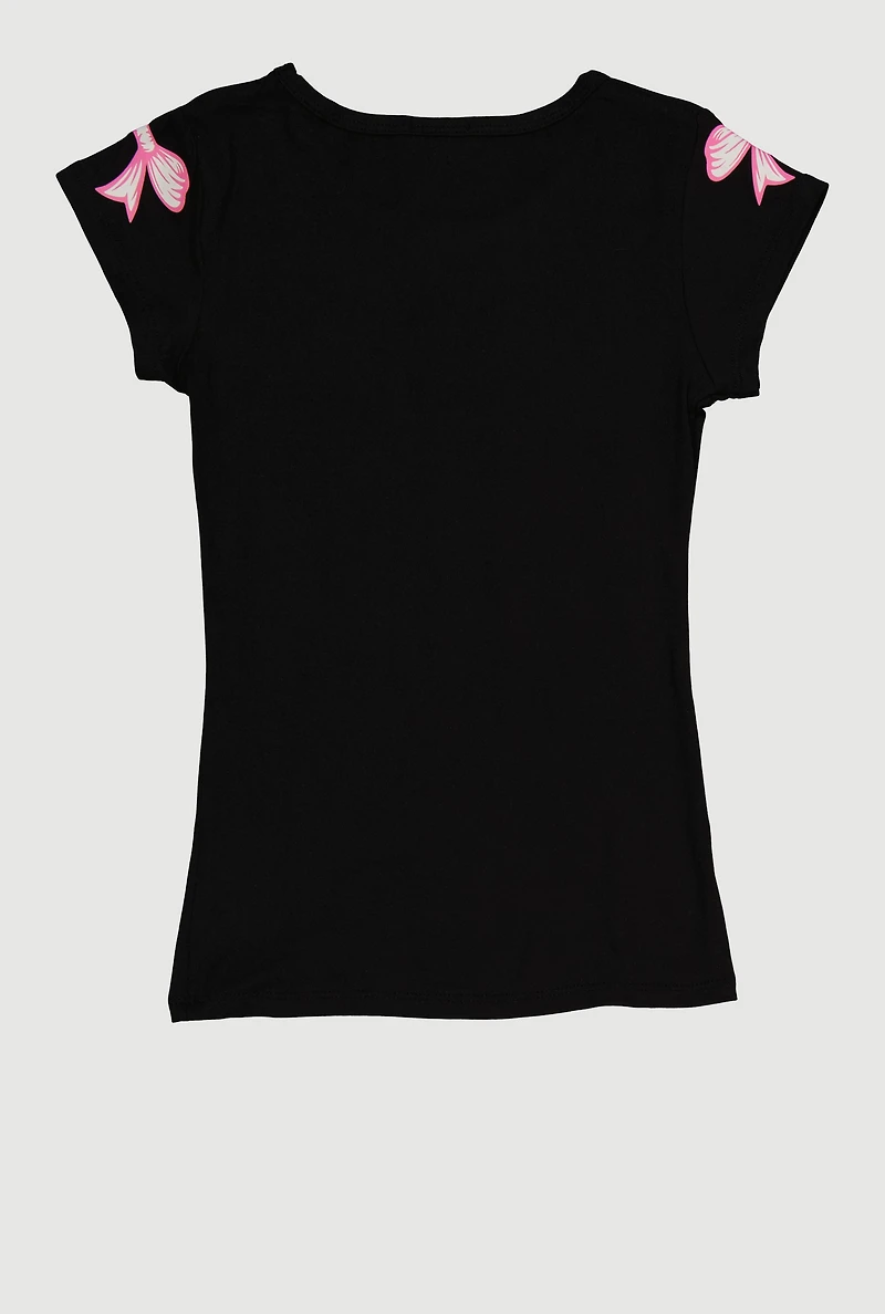 Girls He Has A Plan And I Have Purpose Sequin Graphic Tee