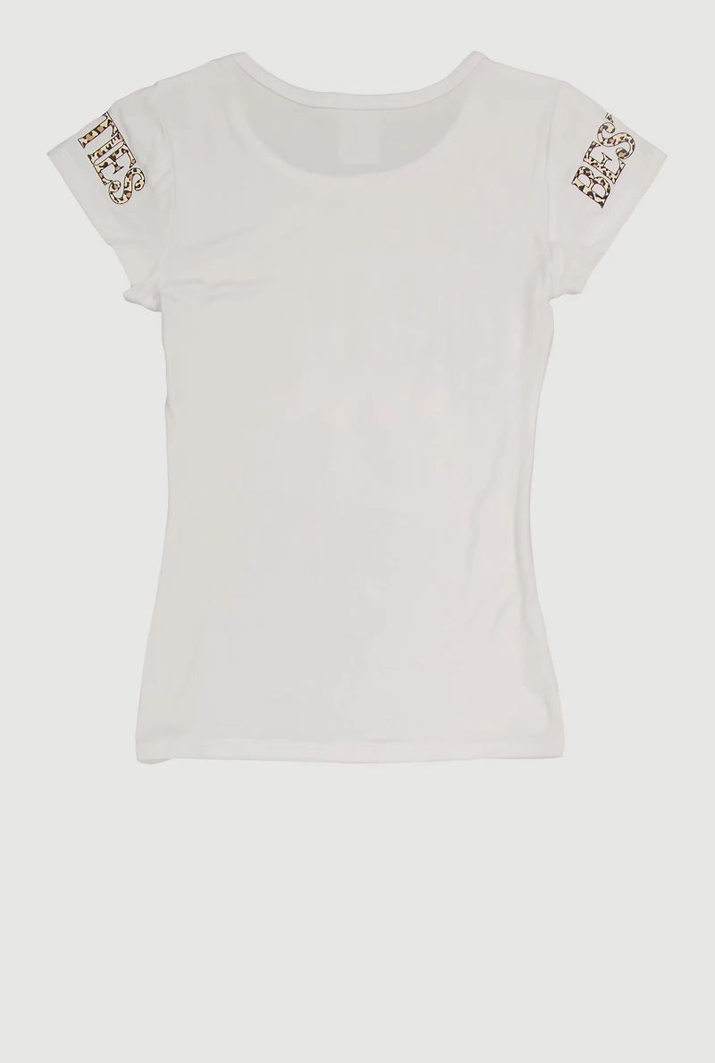 Girls Besties Forever Sequin Graphic Tee