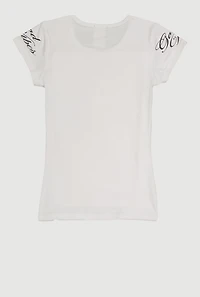 Girls Good Vibes Feelings Cherry Graphic Tee