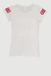 Girls Support Sequin Graphic Tee