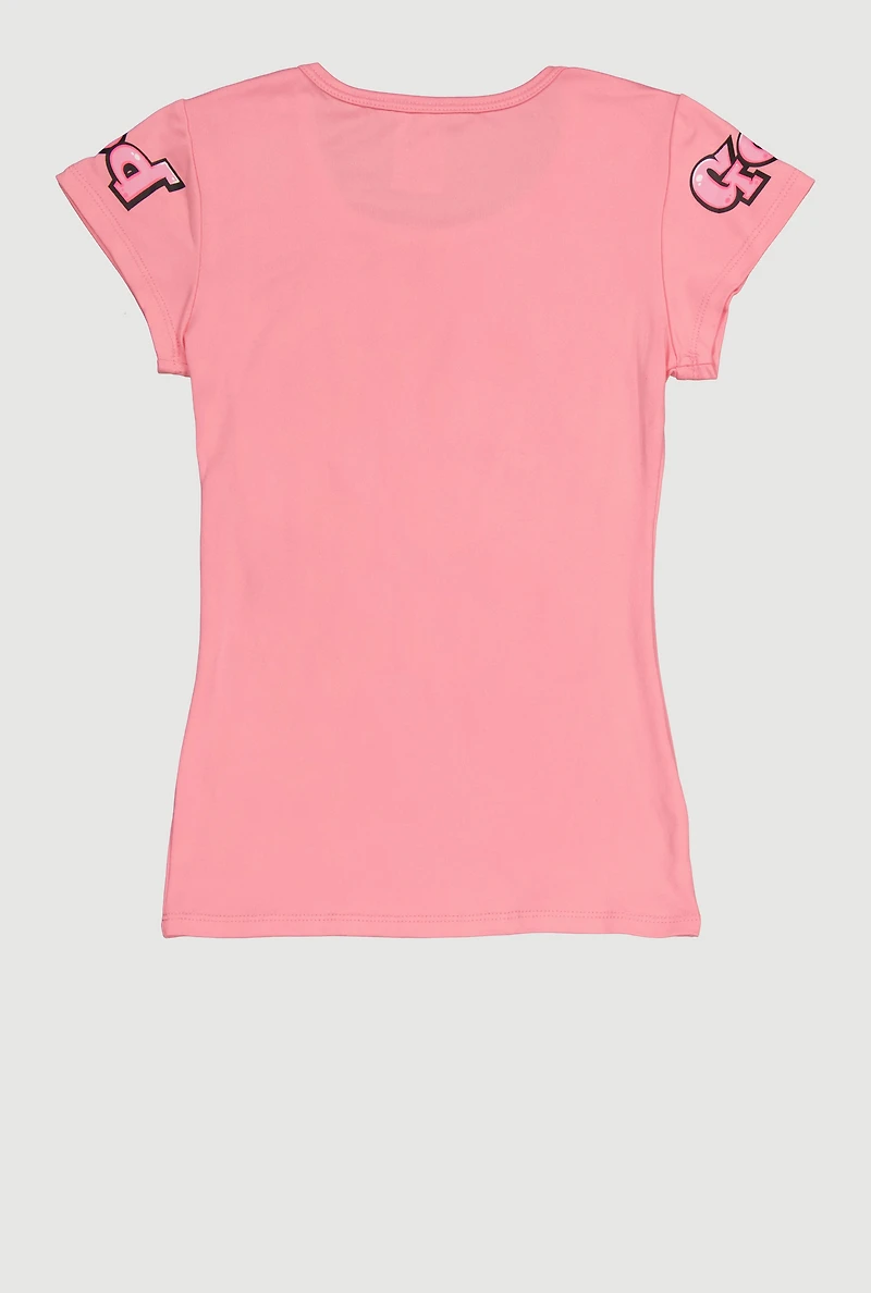 Girls Walk With God Sequin Graphic Tee