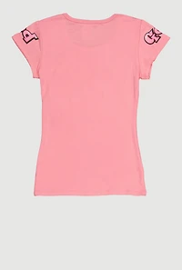 Girls Walk With God Sequin Graphic Tee