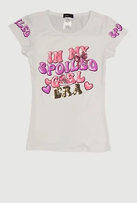 Girls My Spoiled Girl Era Sequin Graphic Tee
