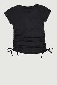Girls Sassy But Cute Graphic Ruched Tee