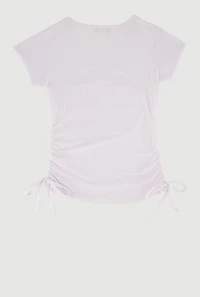 Girls Girl Gang Besties For Life Graphic Side Ruched Tee