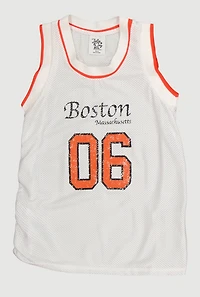 Girls Destination Graphic Contrast Trim Mesh Jersey