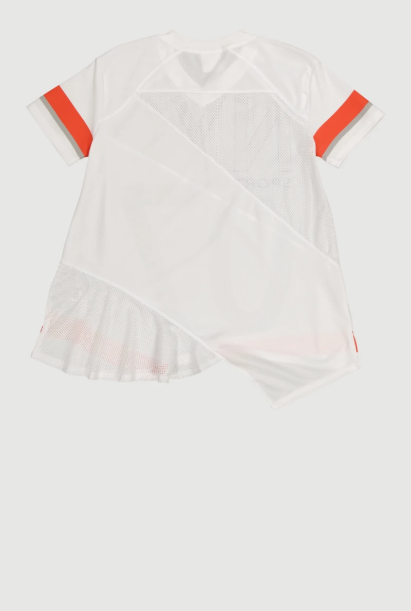 Girls Oversized Patchwork Graphic Tunic Top