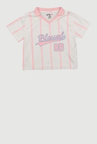 Girls Striped Blessed 88 Graphic Jersey