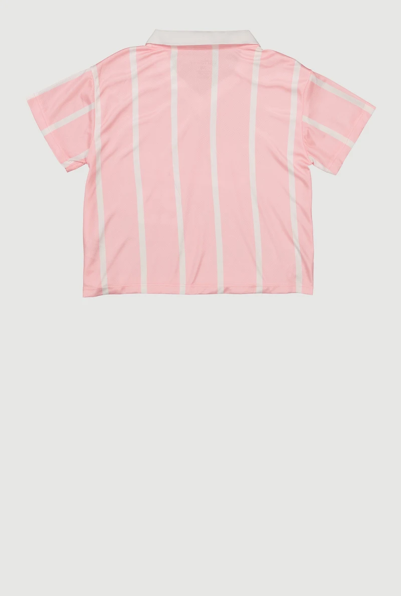 Girls Striped Chicago 23 Graphic Baseball Jersey