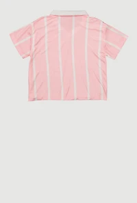 Girls Striped Chicago 23 Graphic Baseball Jersey