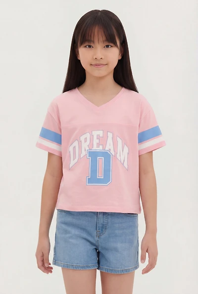 Girls Dream D Graphic Varsity Tee