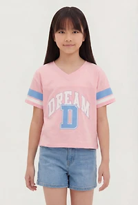 Girls Dream D Graphic Varsity Tee