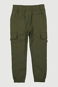 Little Boys Drawstring Waist Cargo Joggers, Green, Size 6