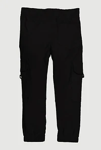 Little Boys D Ring Tab Cargo Joggers, Black, Size 7