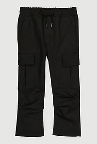 Little Boys Drawstring Waist Cargo Pocket Pants