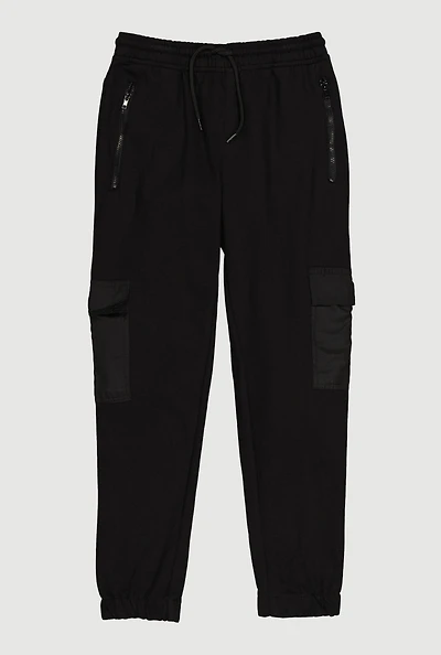 Boys Zip Pocket Cargo Sweatpants,
