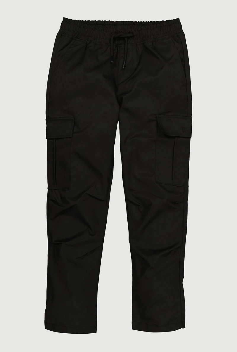 Boys Cargo Pocket Slim Straight Leg Pants