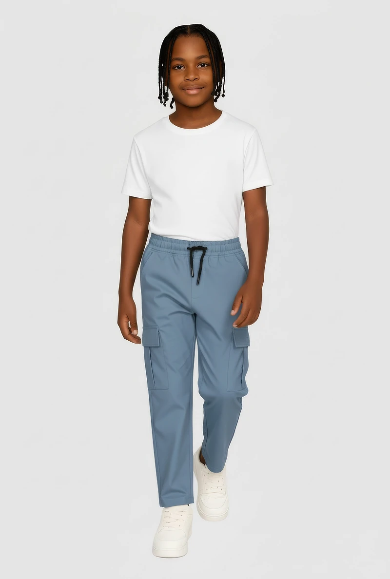 Boys Straight Leg Cargo Pocket Pants