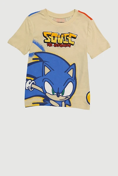 Little Boys Sonic The Hedgehog Graphic T Shirt, Multi, Size 6-7