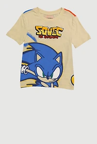 Little Boys Sonic The Hedgehog Graphic T Shirt, Multi, Size 6-7