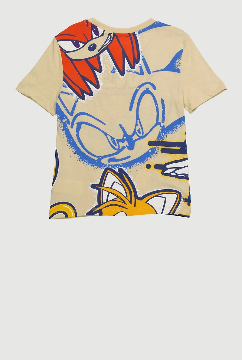 Little Boys Sonic The Hedgehog Graphic T Shirt, Multi, Size 6-7
