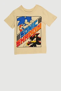 Little Boys Chenille Sonic and Shadow Graphic Tee