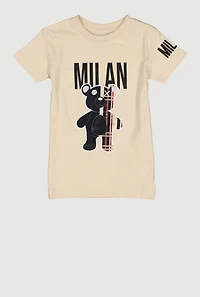 Little Boys Milan Graphic Tee, Beige, Size 5