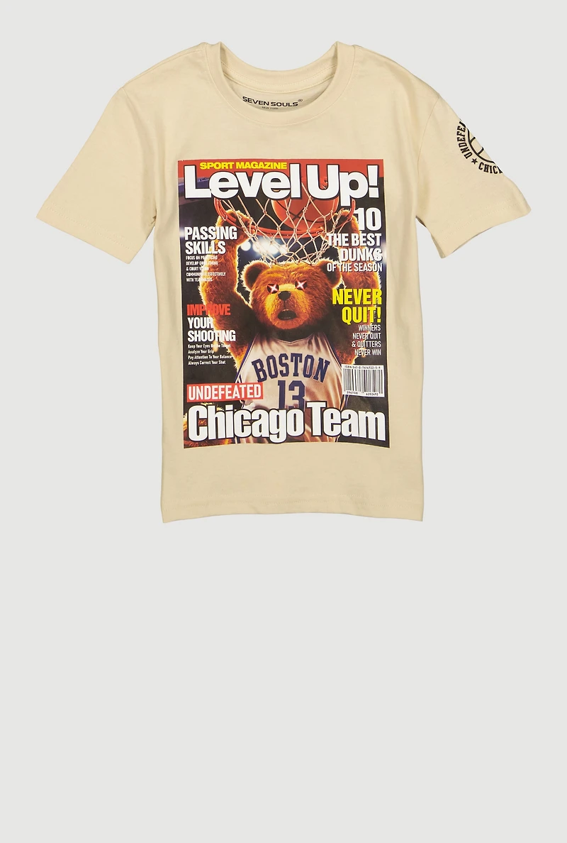 Little Boys Level Up Chicago Team Graphic Tee